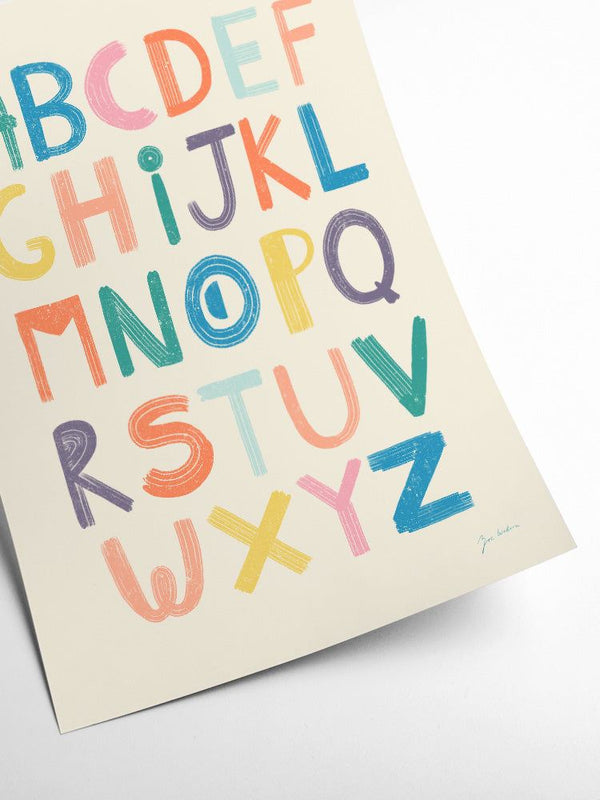 Groovy Alphabet Bright Print (30x40cm)