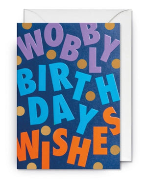 Lagom Design - POSTCO Wobbly Birthday Wishes Klappkarte