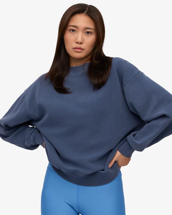 Organic Oversized Sweatshirt Neptune Blue