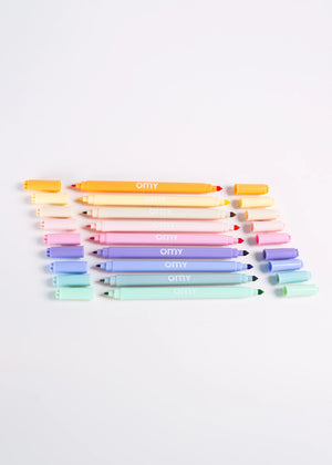 9 Dual Tipped Pastel Markers