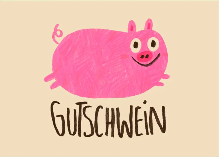 Gutschwein Postkarte - Slinga Illustration