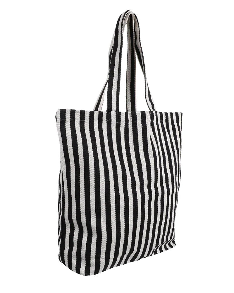 Shopper Natural Black Stripes aus schwerer Baumwolle