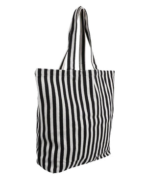 Shopper Natural Black Stripes aus schwerer Baumwolle