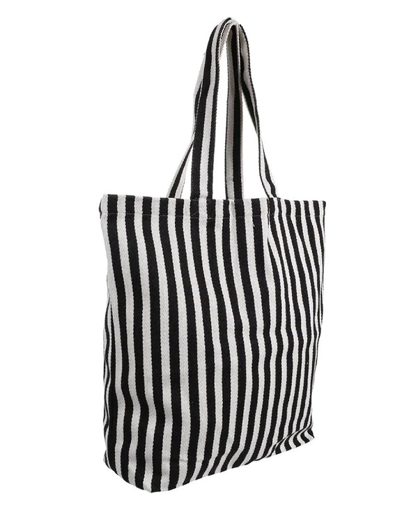 Shopper Natural Black Stripes aus schwerer Baumwolle