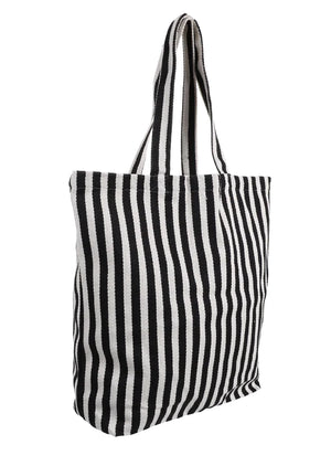 Shopper Natural Black Stripes aus schwerer Baumwolle