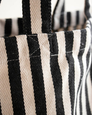 Shopper Natural Black Stripes aus schwerer Baumwolle