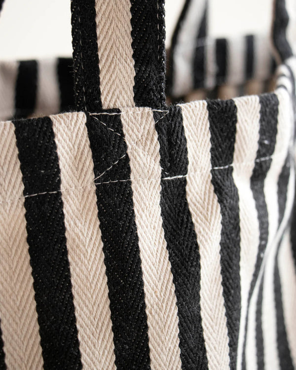 Shopper Natural Black Stripes aus schwerer Baumwolle