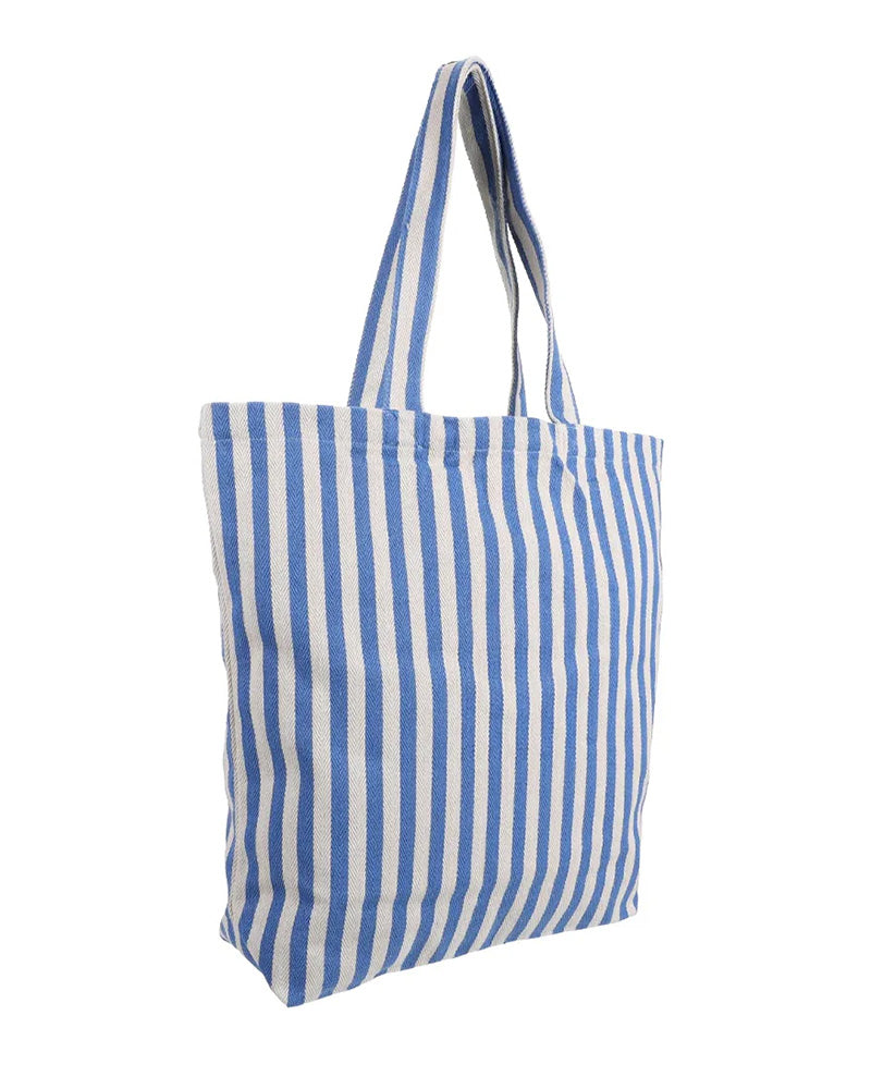 Shopper Natural Blue Stripes aus schwerer Baumwolle