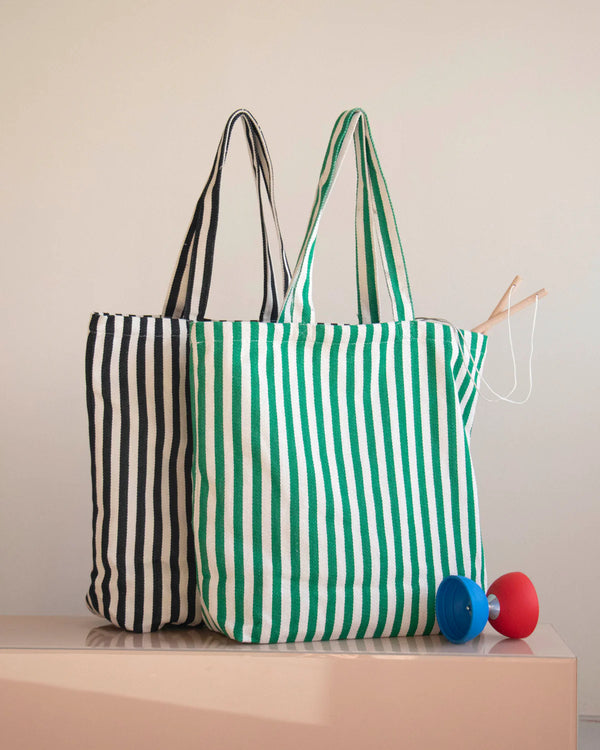 Shopper Natural Grass Stripes aus schwerer Baumwolle