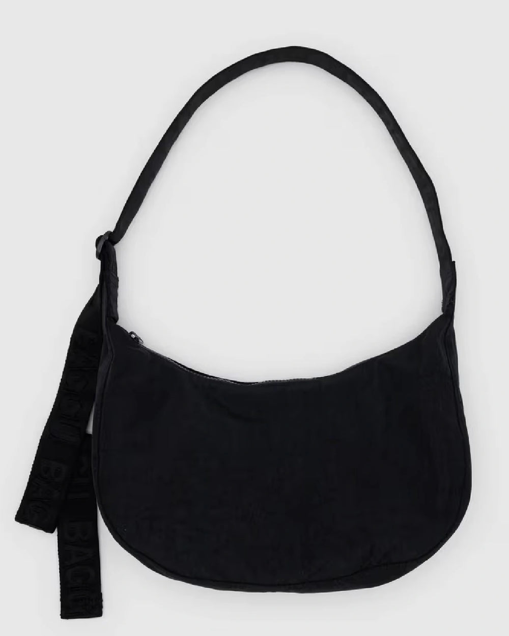 Medium Nylon Crescent Bag Black