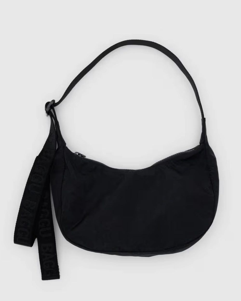 Small Nylon Crescent Bag Black
