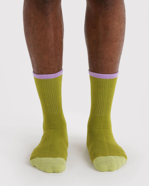 Baggu Ribbed Socks Olive Mix