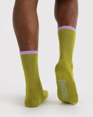 Baggu Ribbed Socks Olive Mix