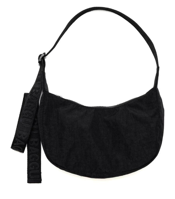 Small Nylon Crescent Bag Black