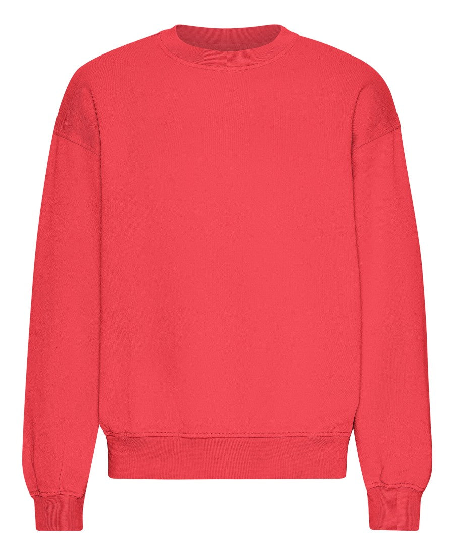 Organic Oversized Sweatshirt Red Tangerine