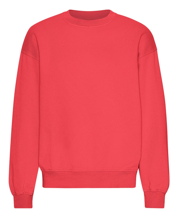 Organic Oversized Sweatshirt Red Tangerine
