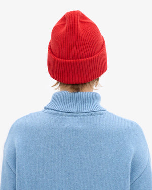 Merino Wool Hat Red Tangerine
