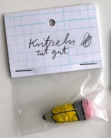 Miniskulptur Bleistift Kritzeln tut gut