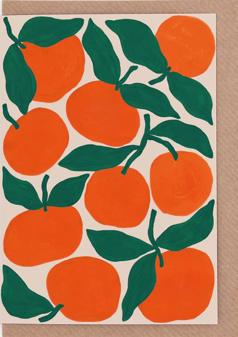 Tangerines Klappkarte