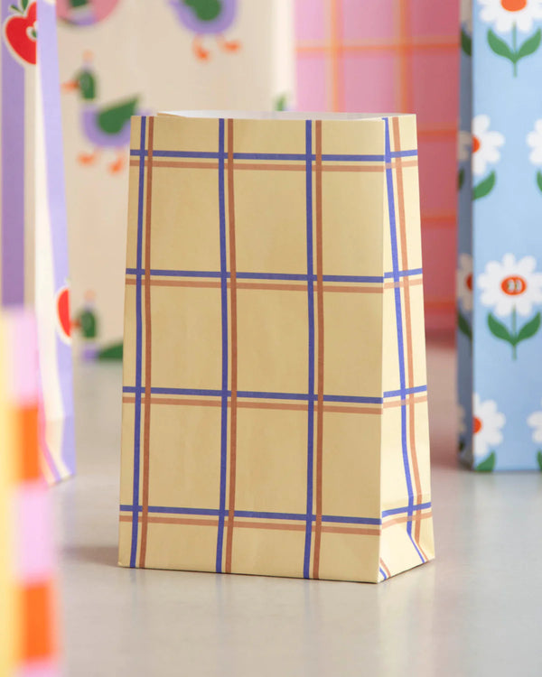 Geschenktüte Tartan Check mit Boden (5er-Pack)