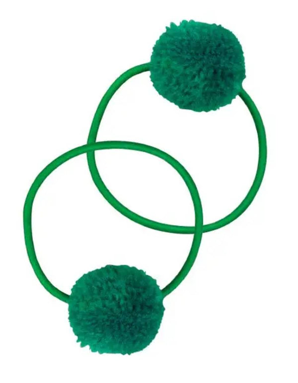 PomPom Haargummi 8er Set Grün