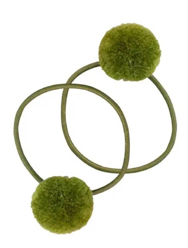 PomPom Haargummi 8er Set Grün