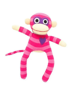 Kuscheltier Sockenaffe Mini Streifen Rosa/Pink