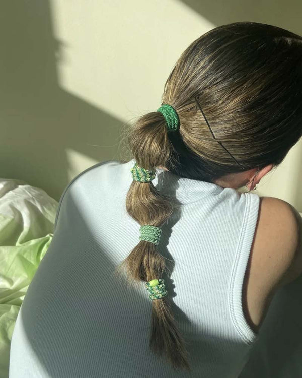 Kknekki Haargummi Velvet Glitter Jeansblue