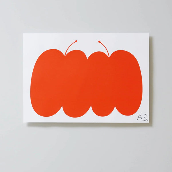 Double Apple Red Siebdruck Poster (50x70cm)