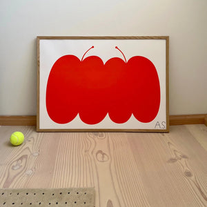 Double Apple Red Siebdruck Poster (50x70cm)