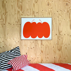 Double Apple Red Siebdruck Poster (50x70cm)