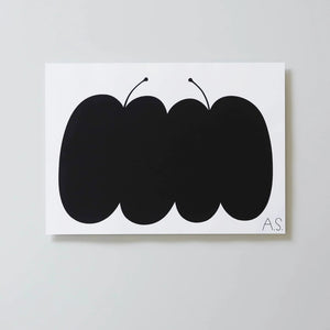 Double Apple Black Siebdruck Poster (50x70cm)