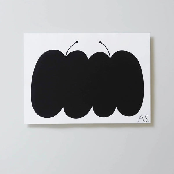 Double Apple Black Siebdruck Poster (50x70cm)