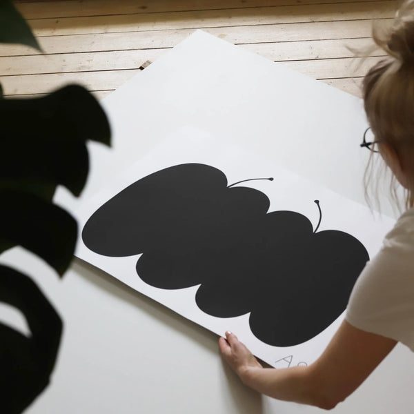 Double Apple Black Siebdruck Poster (50x70cm)