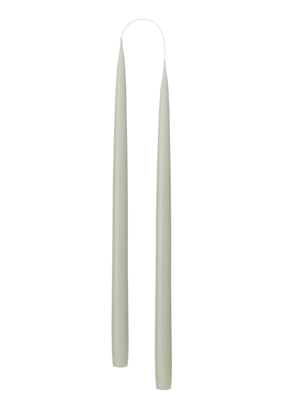 Hand Dipped Candle Light Reseda Green H35cm (2er Set)