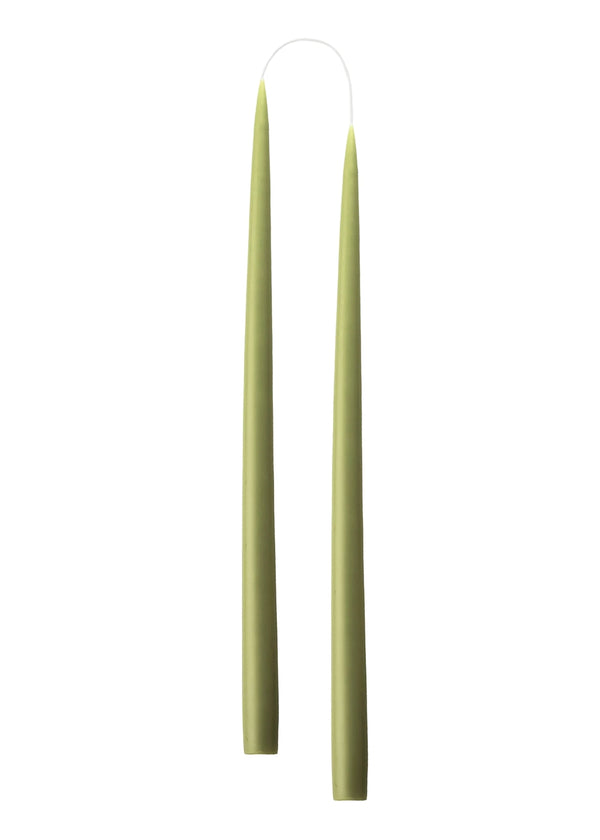 Hand Dipped Candle Olive H35cm (2er Set)
