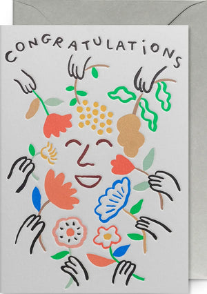 Klappkarte Congratulations Lagom Design Hände Blumen
