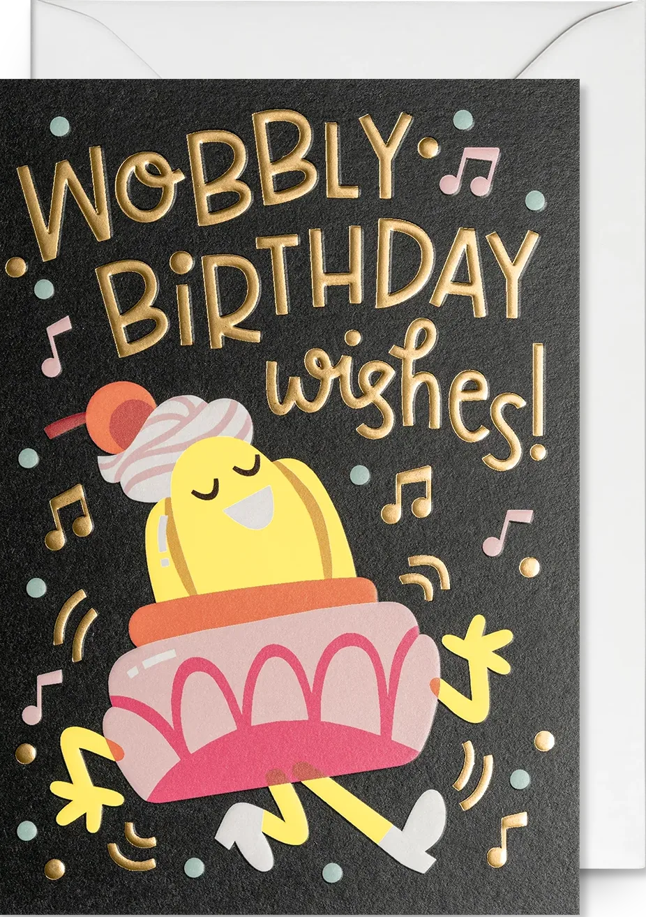 Klappkarte Wobbly Birthday Wishes Lagomdesign Noten Musik