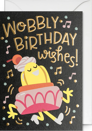 Klappkarte Wobbly Birthday Wishes Lagomdesign Noten Musik