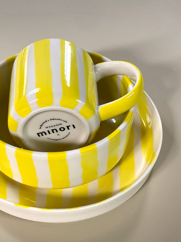 Becher Stripes Spiaggia Yellow