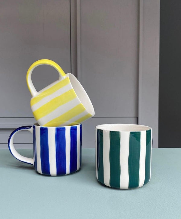 Becher Stripes Spiaggia Yellow