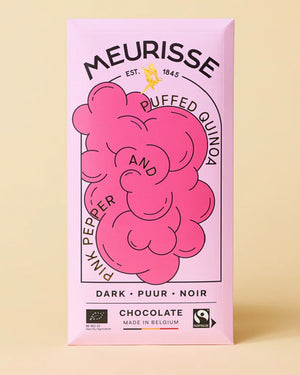 Dark Chocolate (73%) Puffed Quinoa and Pink Pepper