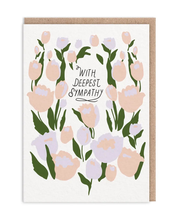 Floral with Deepest Sympathy Klappkarte