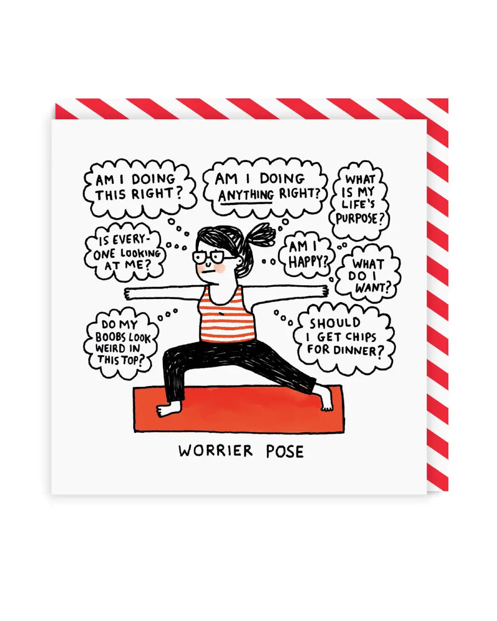 Gemma Correll Warrier Pose Square Klappkarte