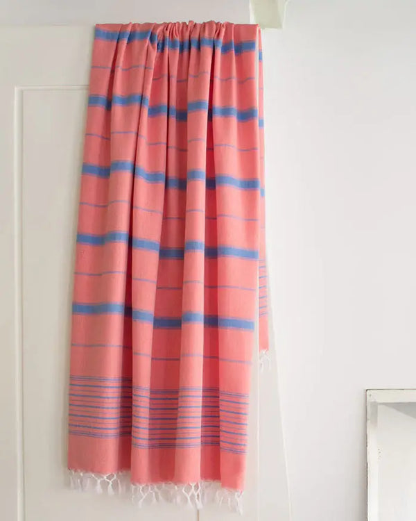 Ottomania - Hamamtuch Ege Coral Red Mediterranean Blue