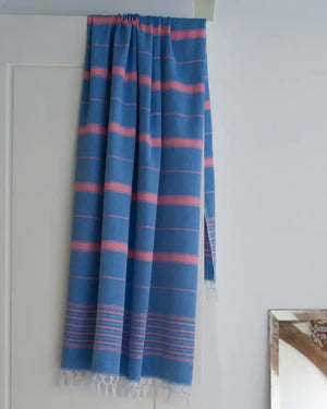 Ottomania - Hamamtuch Ege Mediterranean Blue Candy Pink