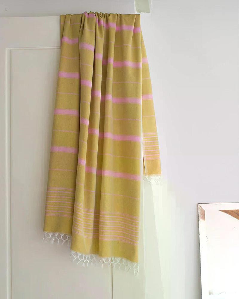 Ottomania - Hamamtuch Ege Mustard Yellow Sorbet Pink