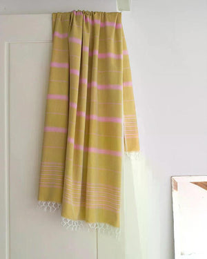 Ottomania - Hamamtuch Ege Mustard Yellow Sorbet Pink