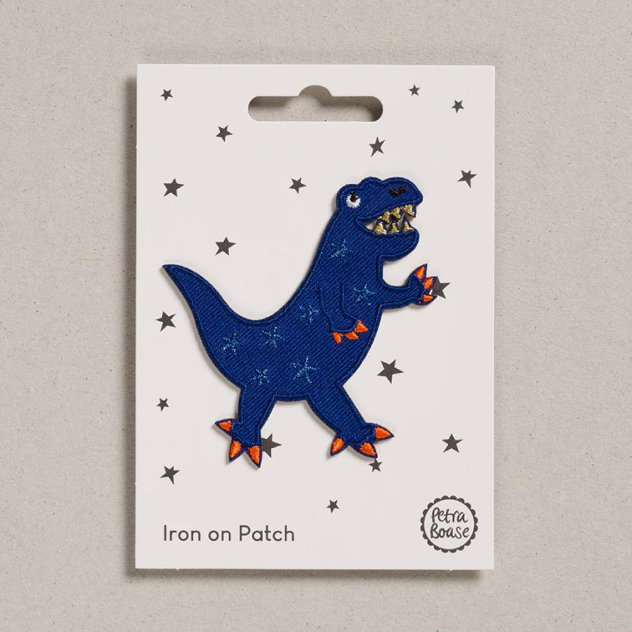 Blauer Dinosaurier Aufnäher (zum Aufbügeln)