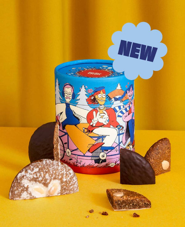 Lebkuchen Dose Ollie Silvester mit 5 gemischten veganen Elisen